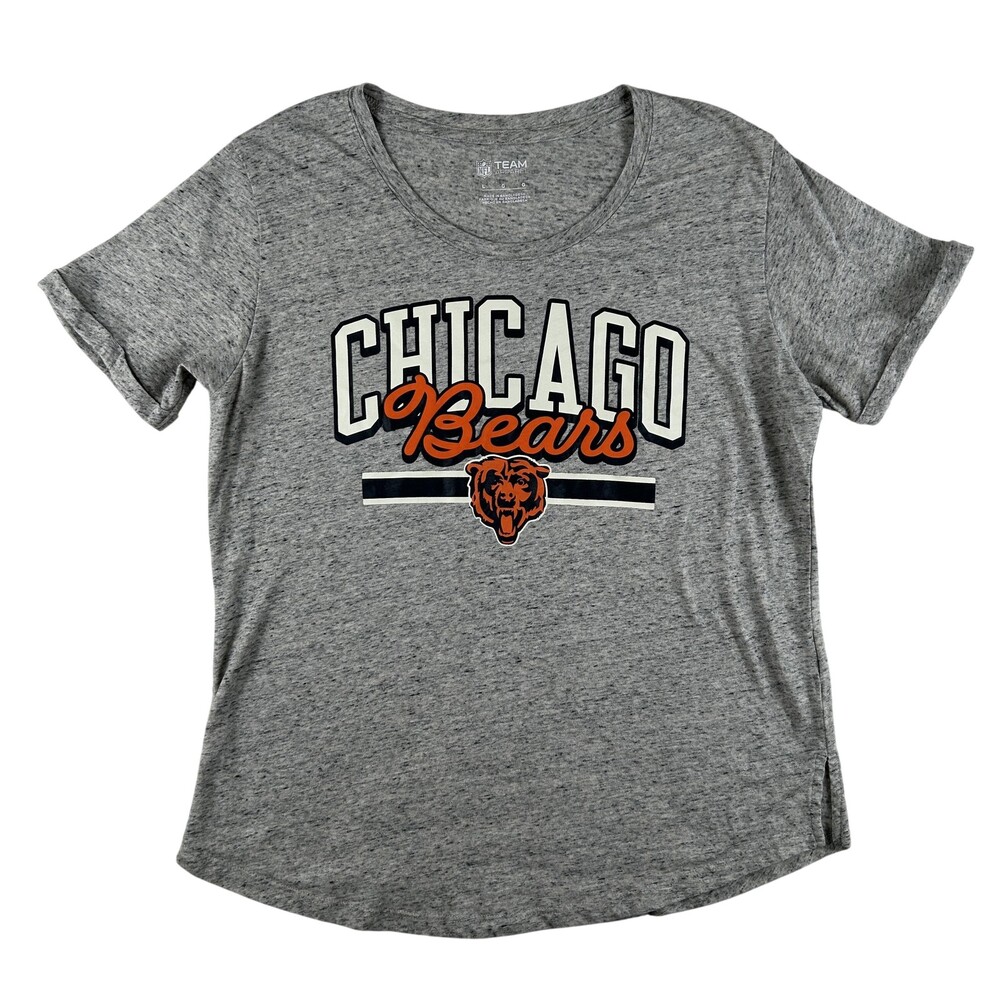 Chicago Bears Shirt Womens Large Gray NFL Football Team Apparel Graphic Tee